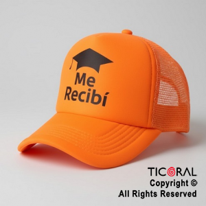 SOMBRERO VISERA IMPRESO ME RECIBI FLUO NARANJA CAP x 1